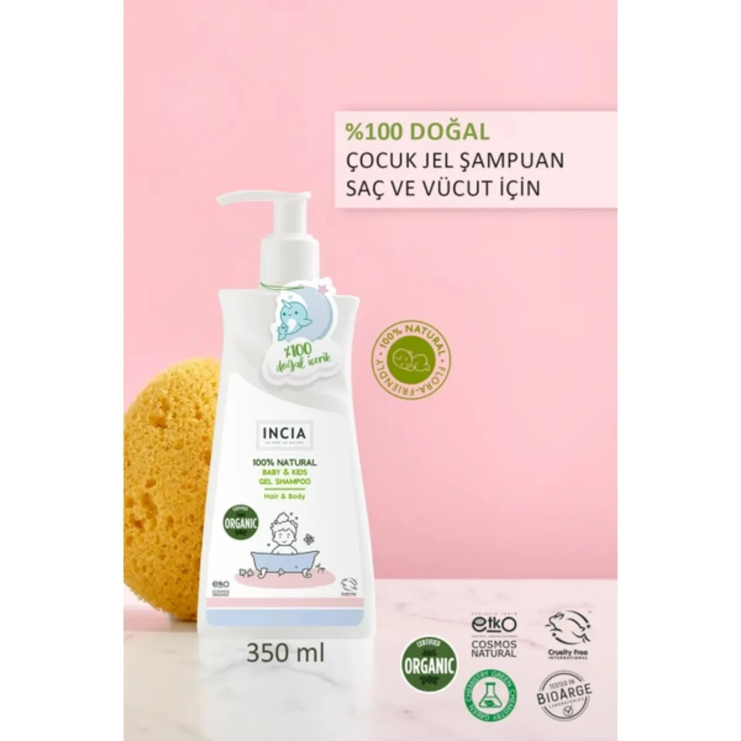 Incia %100 Doğal Çocuk Jel Şampuan 350 ml