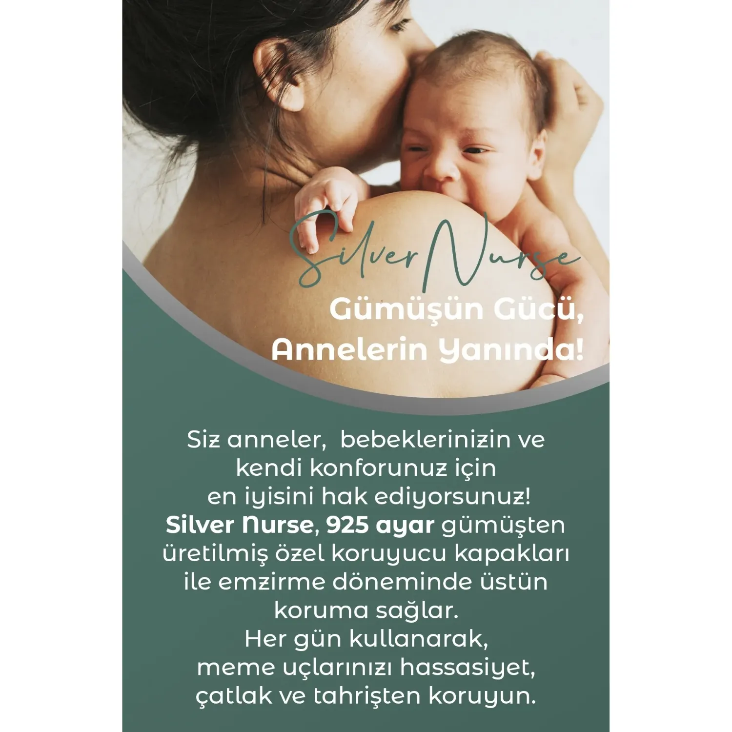 SilverNurse Koruyucu Göğüs Kapakları Gümüş 2li