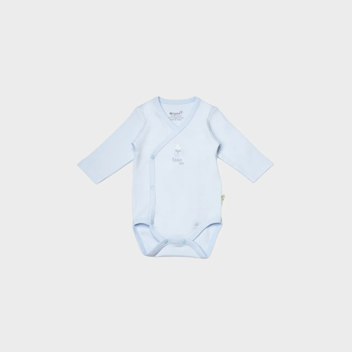 Bibaby Organik Body Kruvaze Love Floral Ekru - Lila