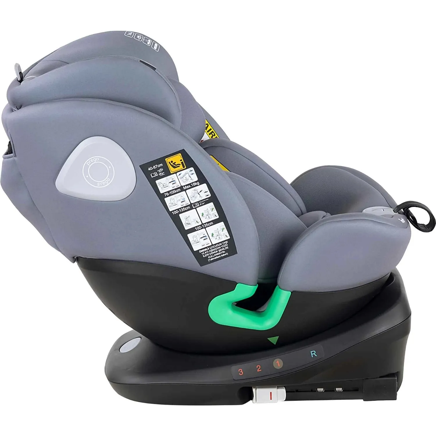 Prego Q9004 Tronfıx I-Size Oto Koltuğu Gri