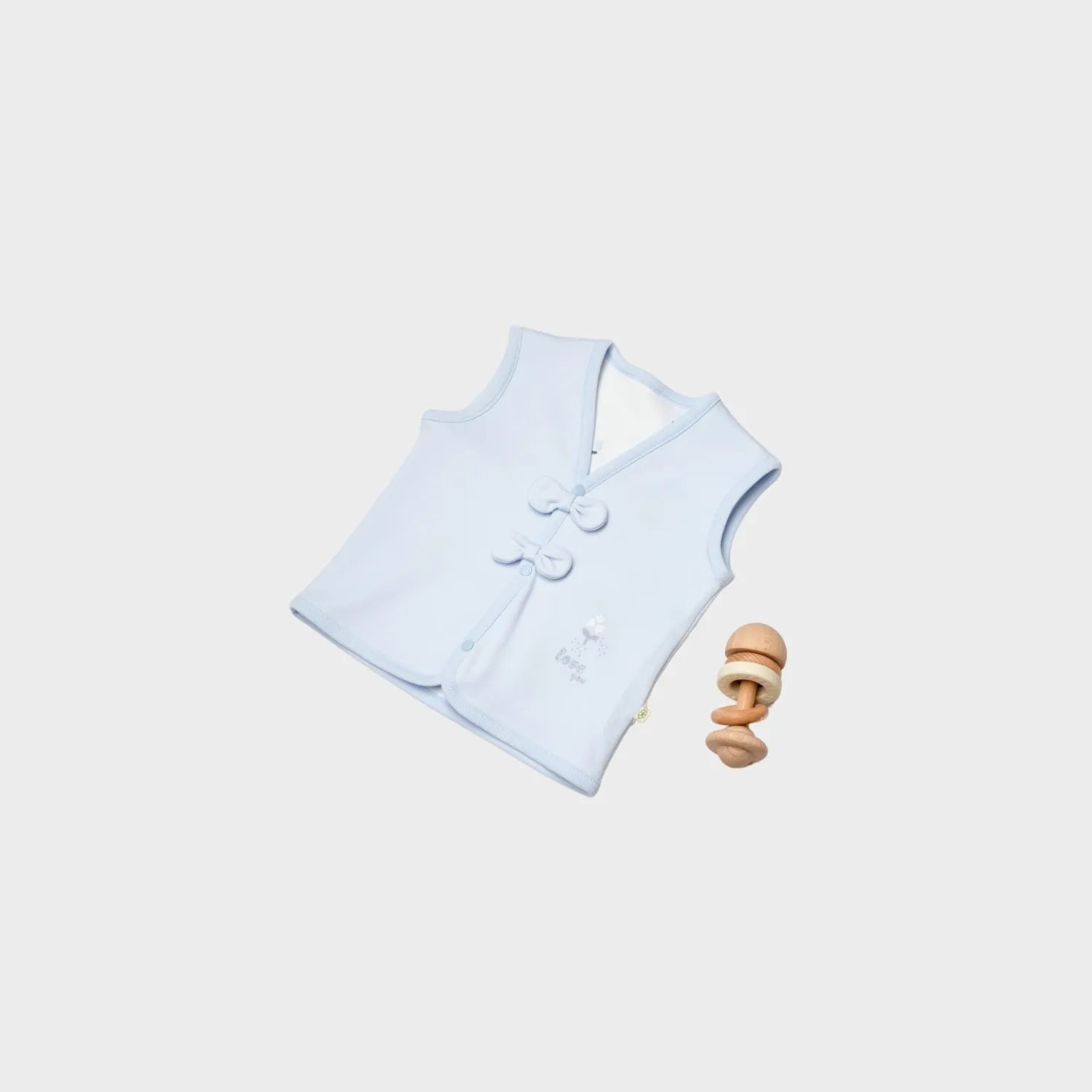 Bibaby Organik Yelek Love Floral Ekru - Lila