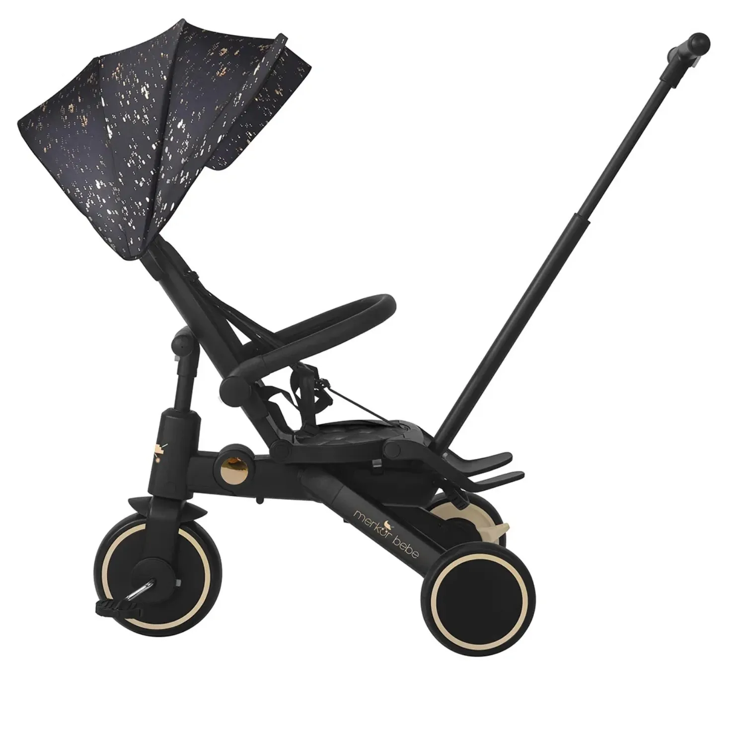Merkür Bebe 9in1 Hawk Üç Tekerlekli Bebek ve Çocuk Bisikleti Premium Gold