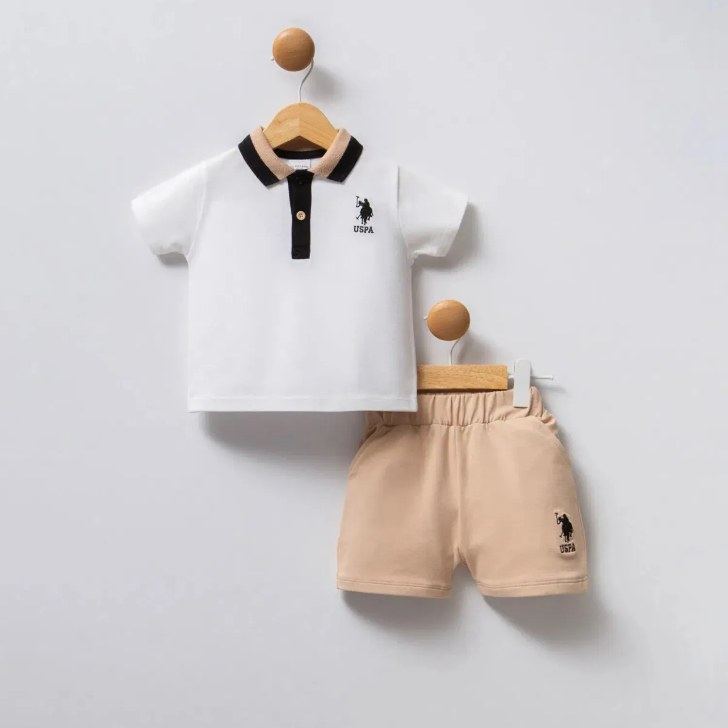 U.S. Polo 2li Takım Beyaz - Bej