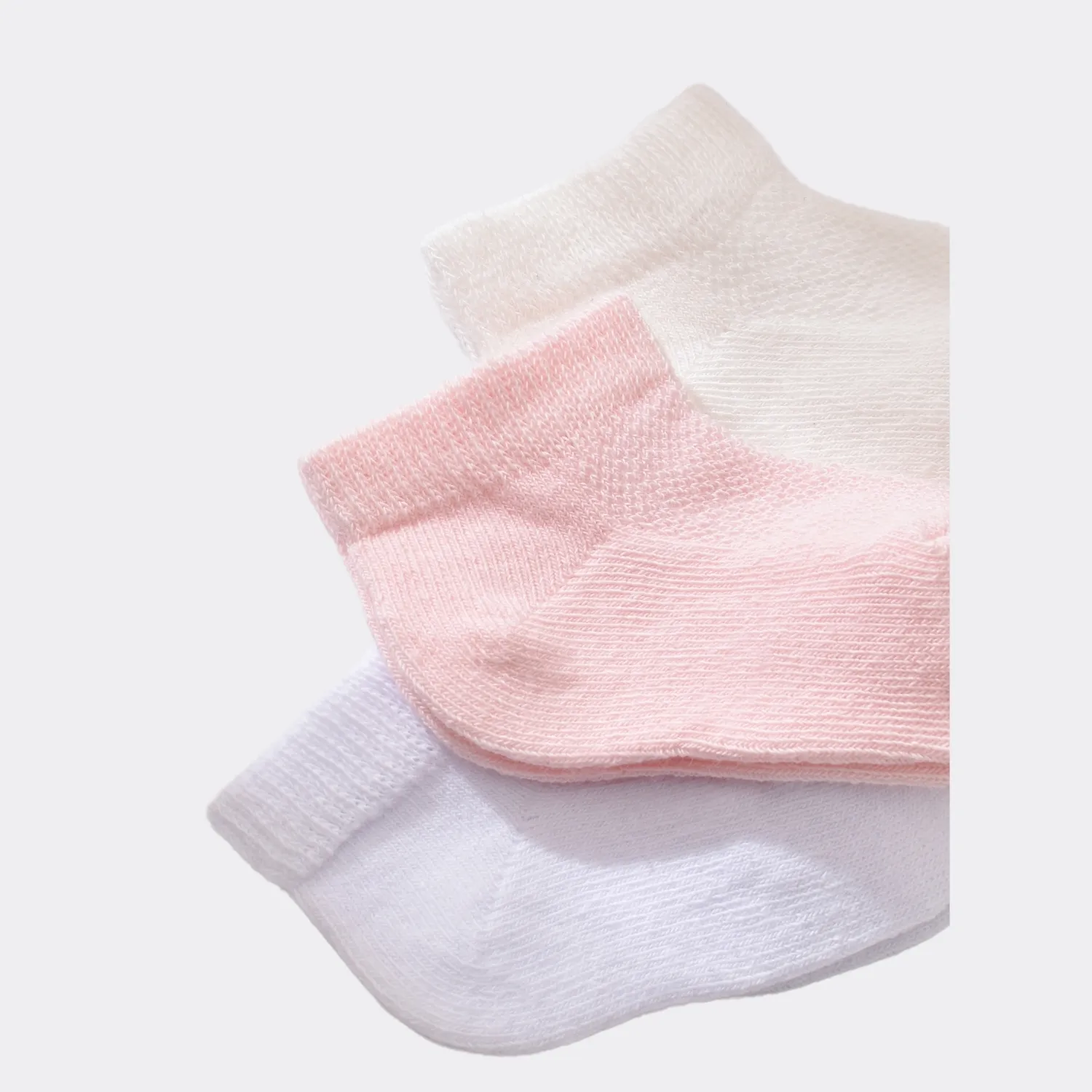 Bibaby Organik Çorap Soket 3lü Summer Pembe