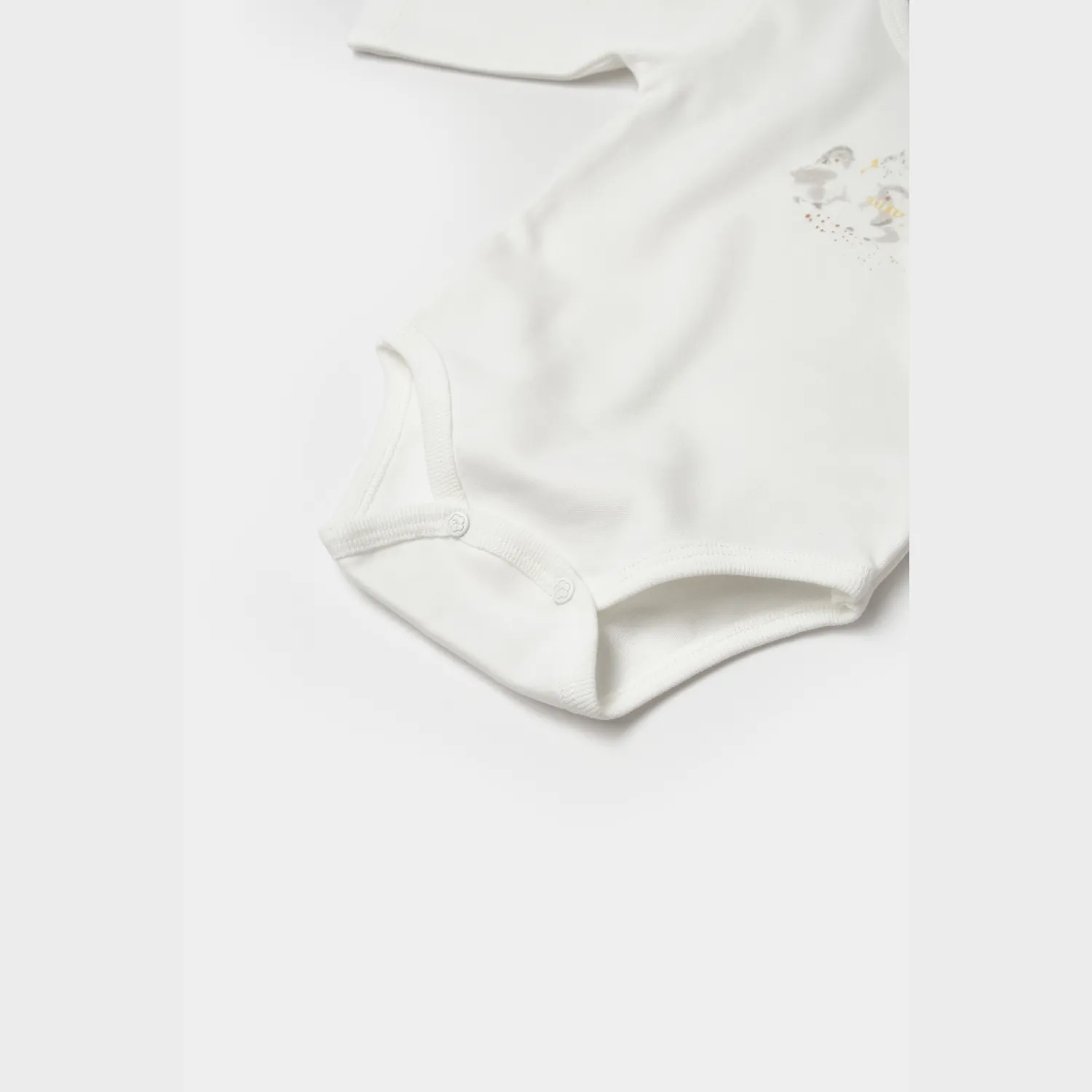 Bibaby Organik Body Uzun Kol Penguin Club Ekru - Gri