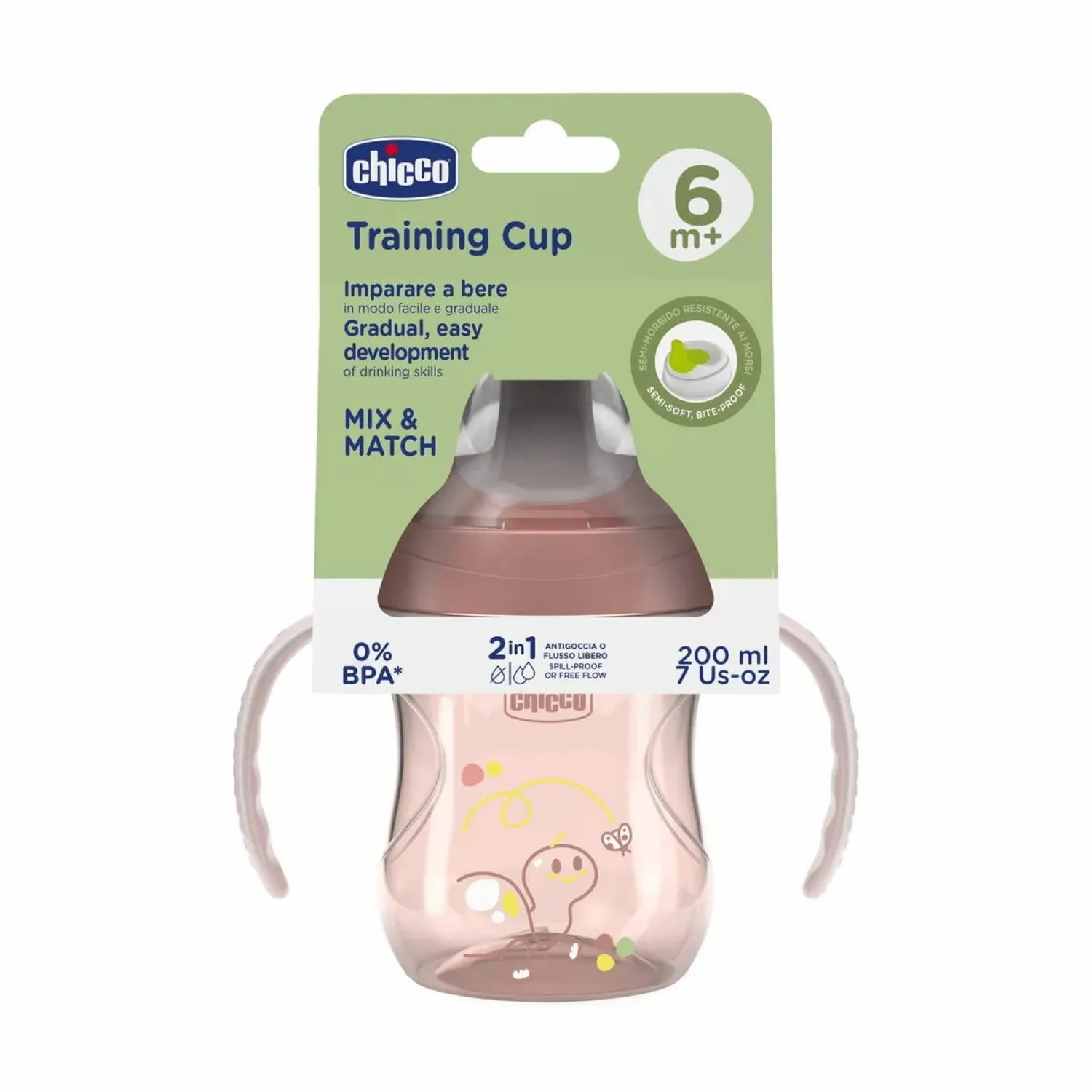 Chicco Yarı Yumuşak Uçlu Alıştırma Bardağı 6+ Ay Kız Yeni