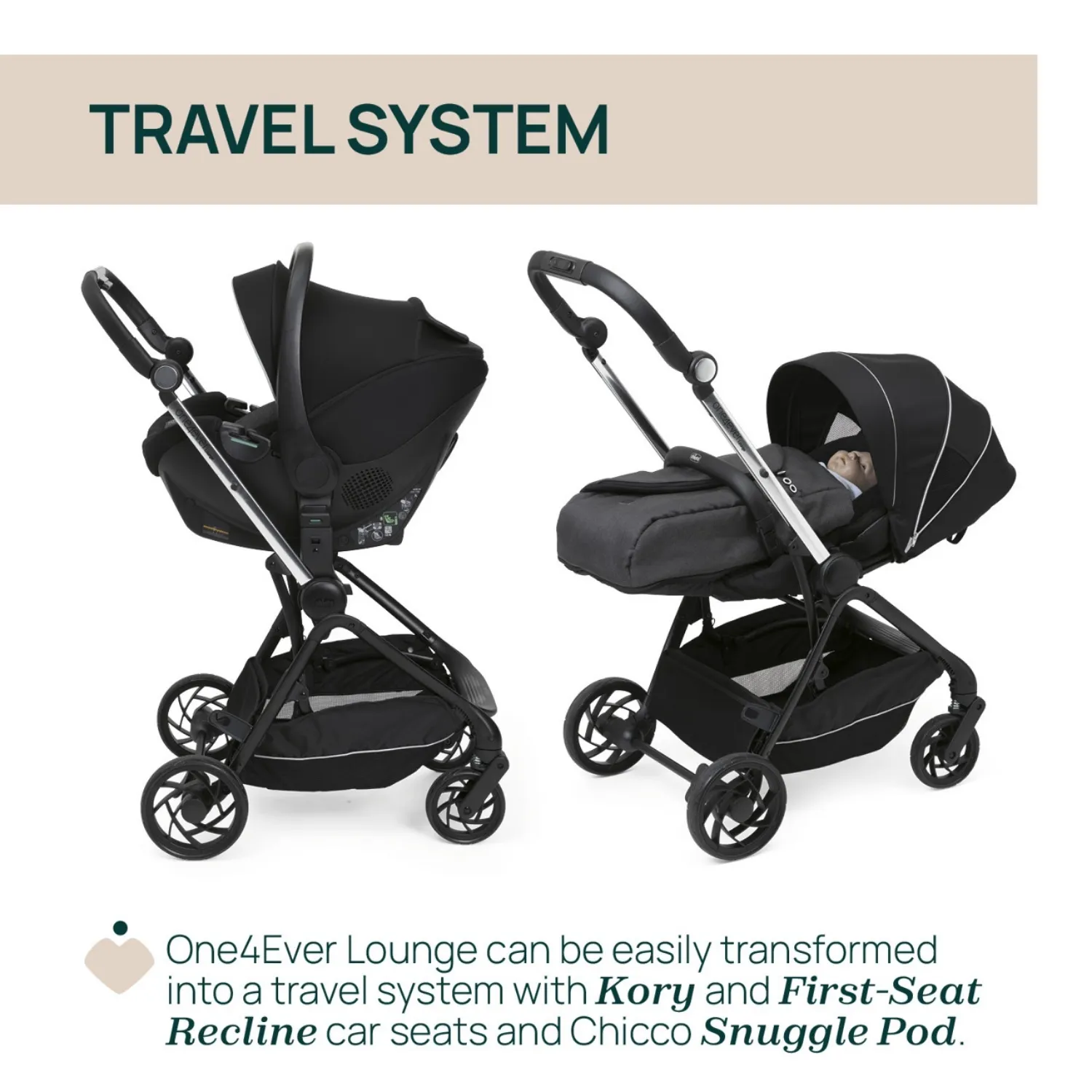 Chicco One4Ever Lounge Bebek Arabası Black Beauty
