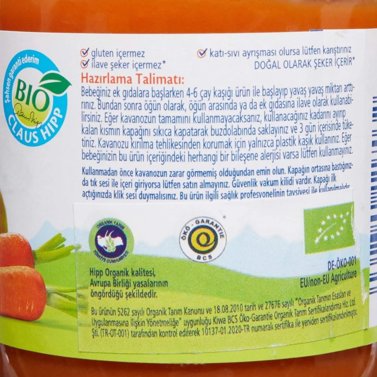 Hipp Organik Elmalı Havuç Püresi 125 gr