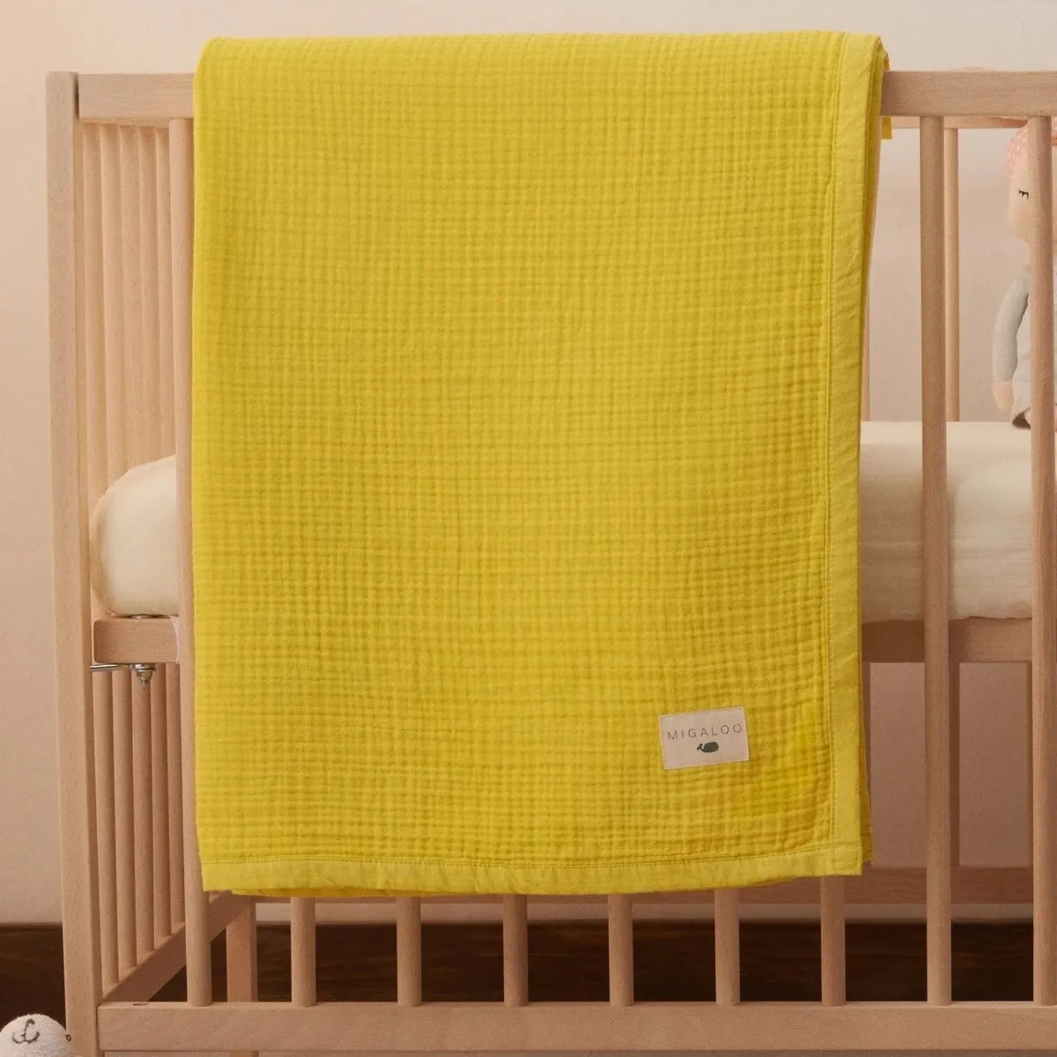 Mixi Baby Müslin Örtü Dört Katlı 90x120 cm Hardal