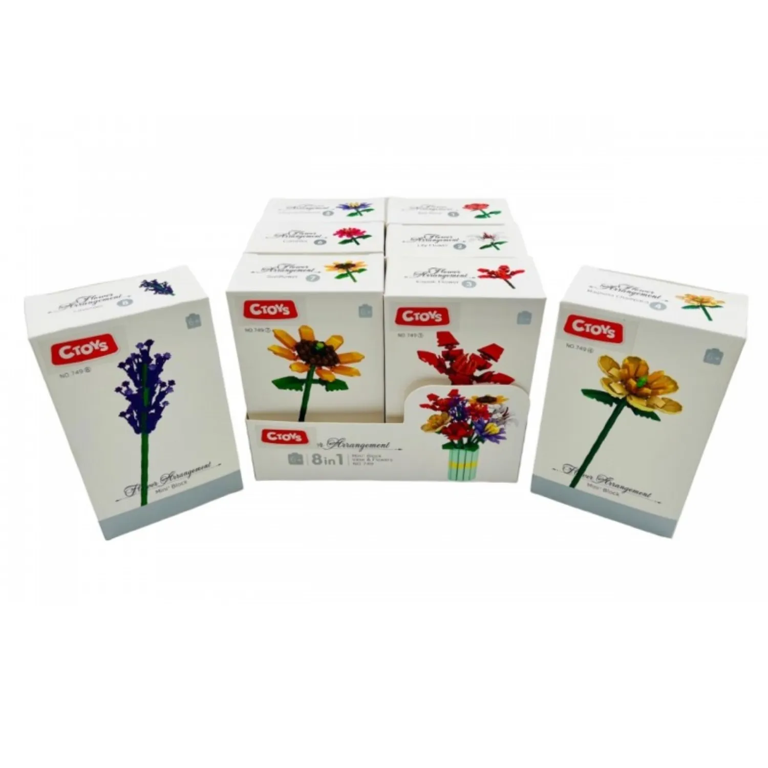 Mini Blok Flower 8'Li Stant