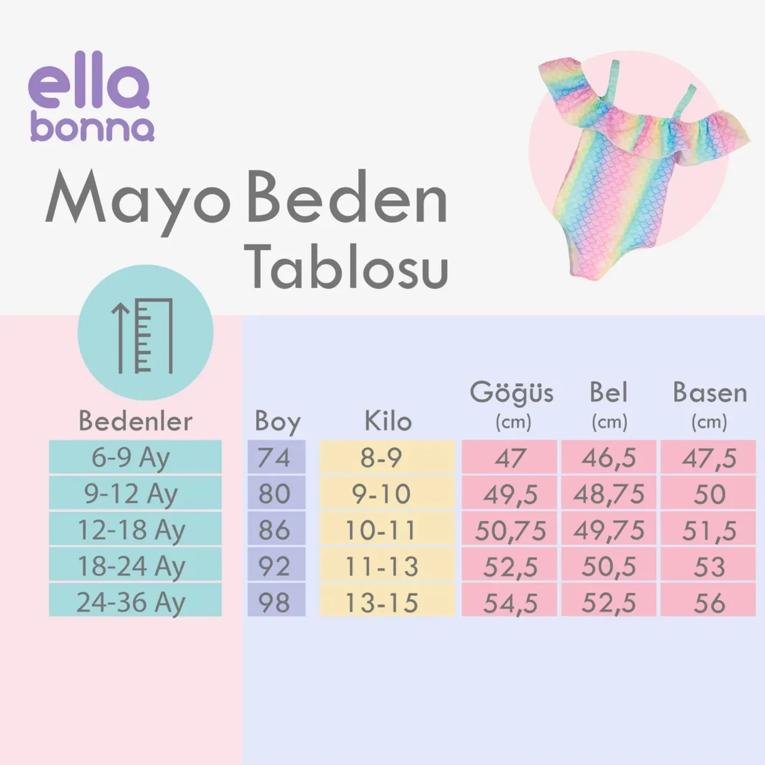 Ella Bonna Plaj Kombini Mayo Deniz Ayakkabısı Takım Gökkuşağı