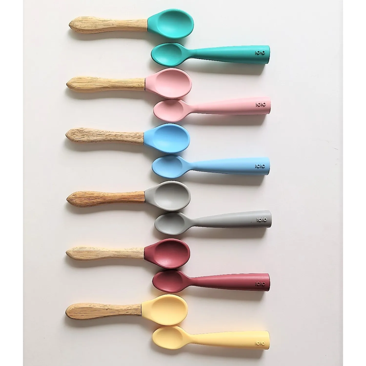 OiOi Nam Nam Kaşık 2li 6+Ay Mellow Yellow - Powder Grey