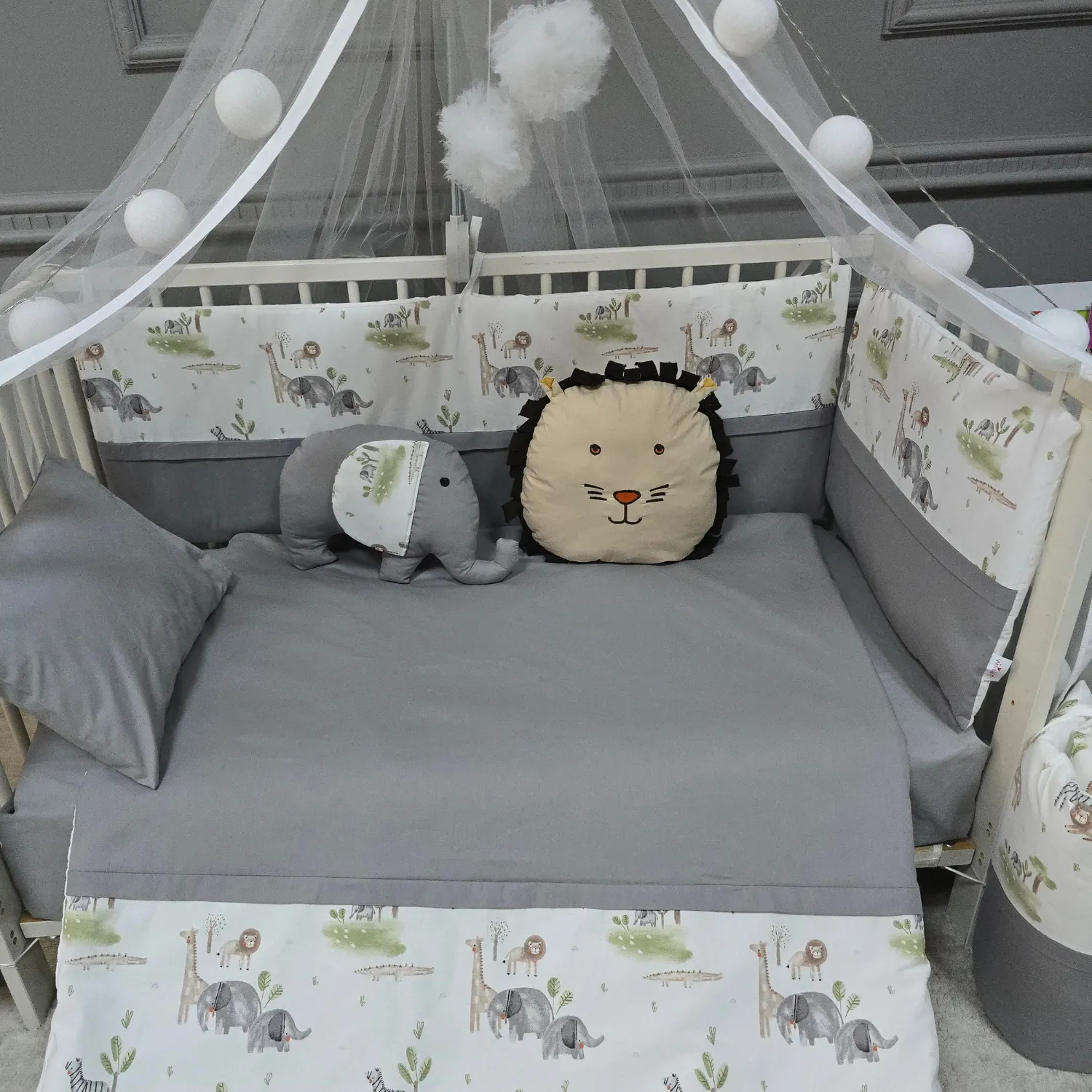 Yuar Baby Yan Duvarlı Beşik Uyku Seti Gri Amazon
