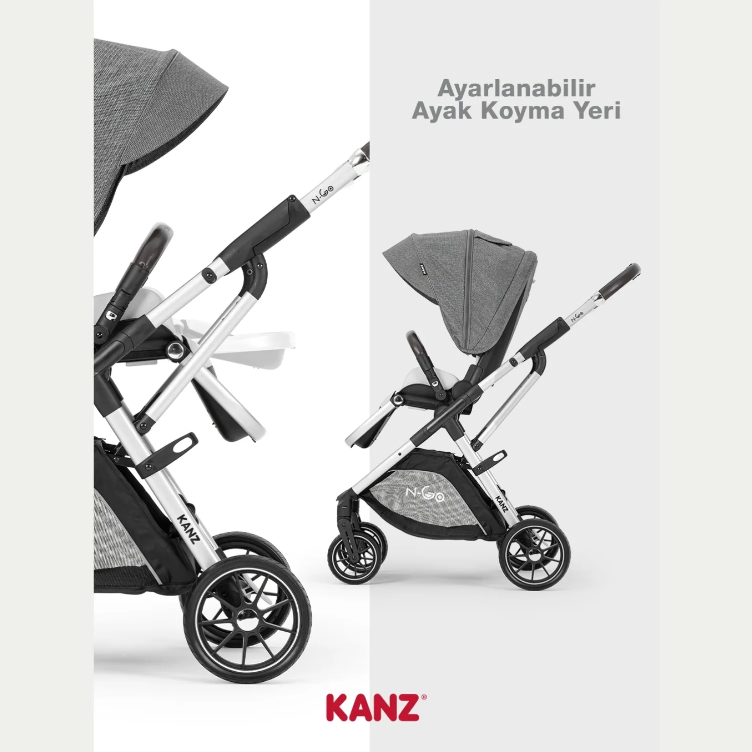 Kanz N-Go Travel Sistem Bebek Arabası Gri