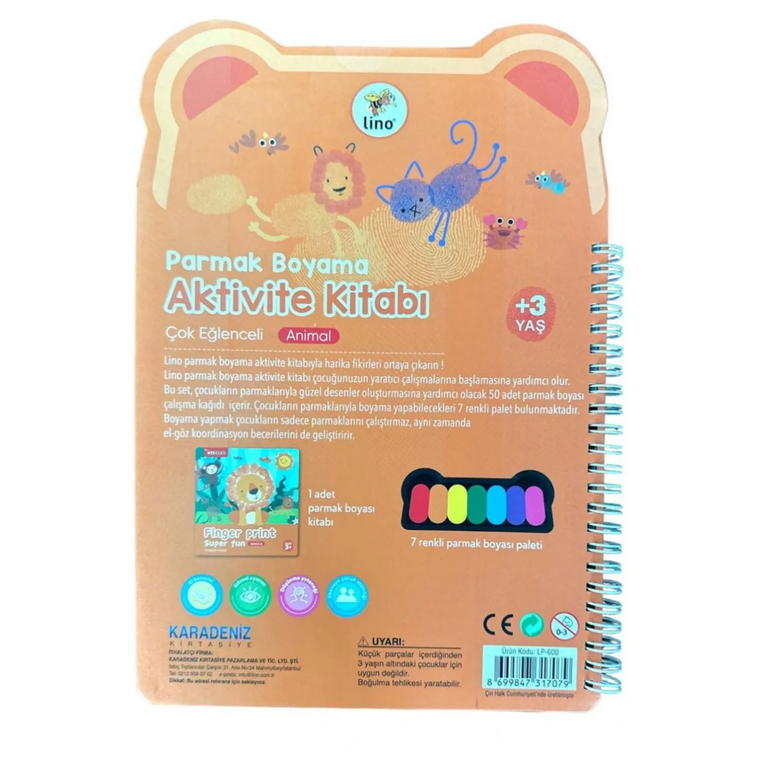 Lino Parmak Boyama Aktivite Kitabı Anımal