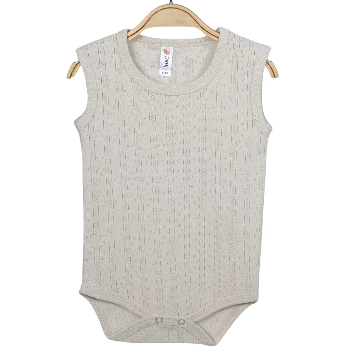 Hvc Bebek Atlet Body Jakarlı Pamuklu Çizgili Çıtçıtlı Zıbın Bej 5'li Set Unisex
