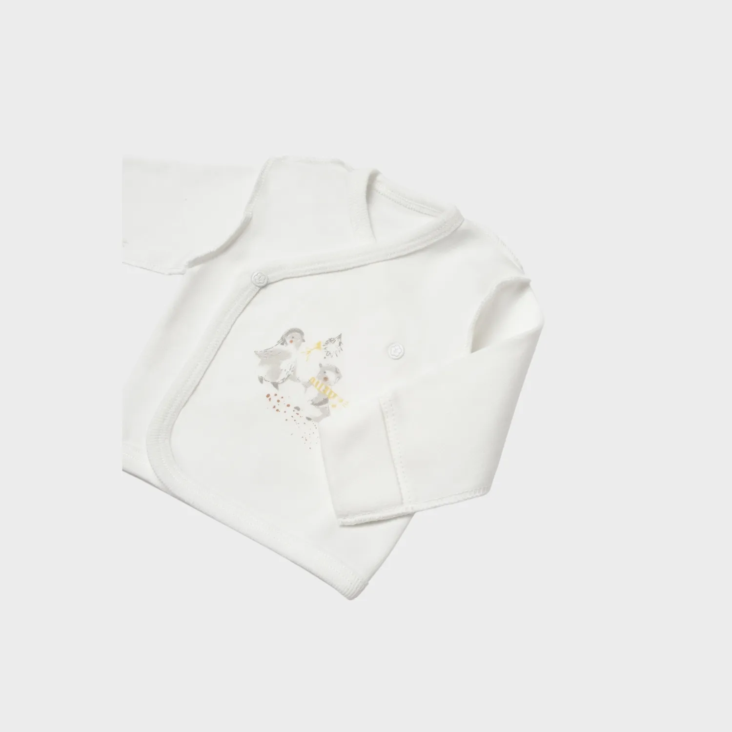 Bibaby Organik Zıbın Takımı 4lü Penguin Club Prematüre Ekru - Gri