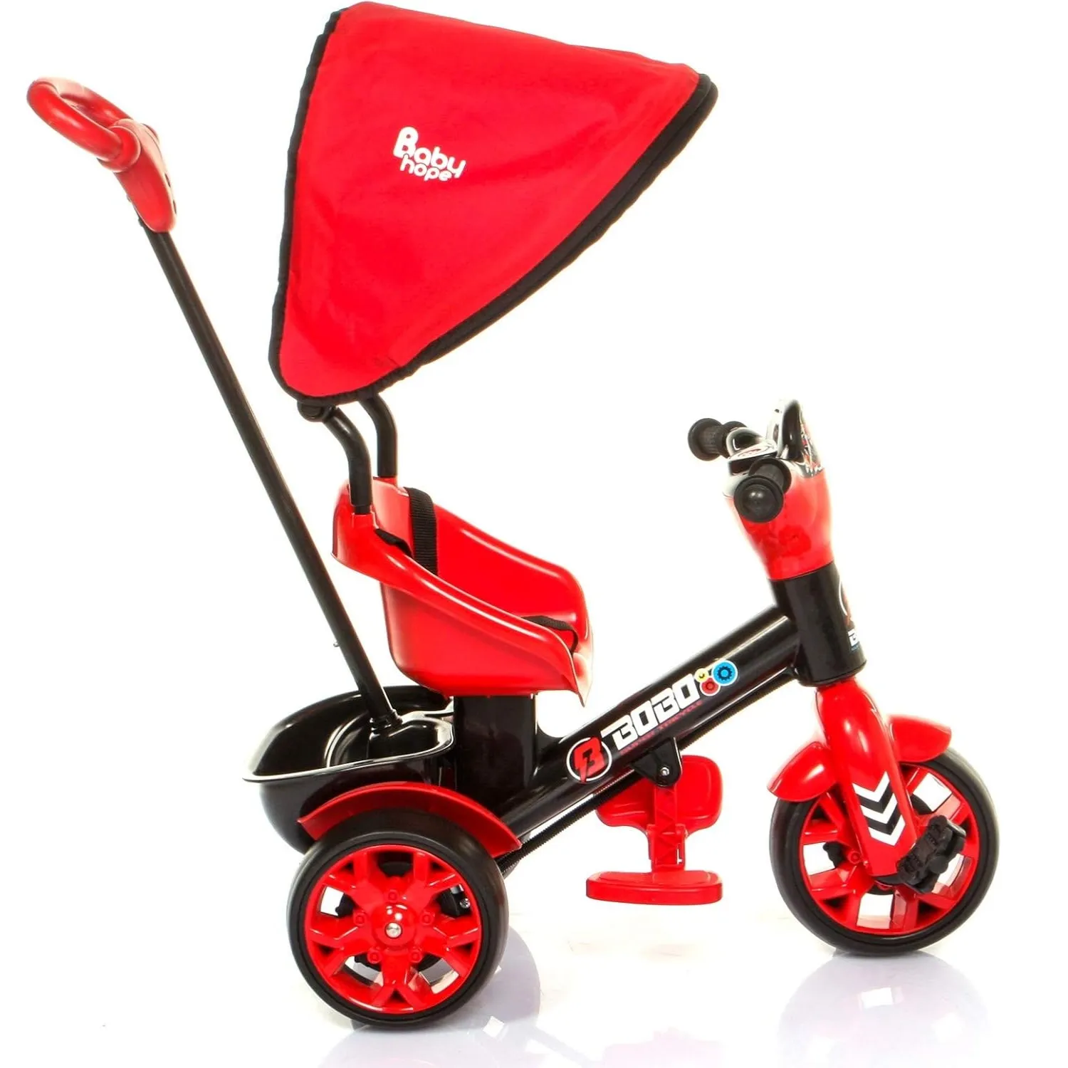 Babyhope Bobo Tenteli İtmeli Bisiklet Kırmızı