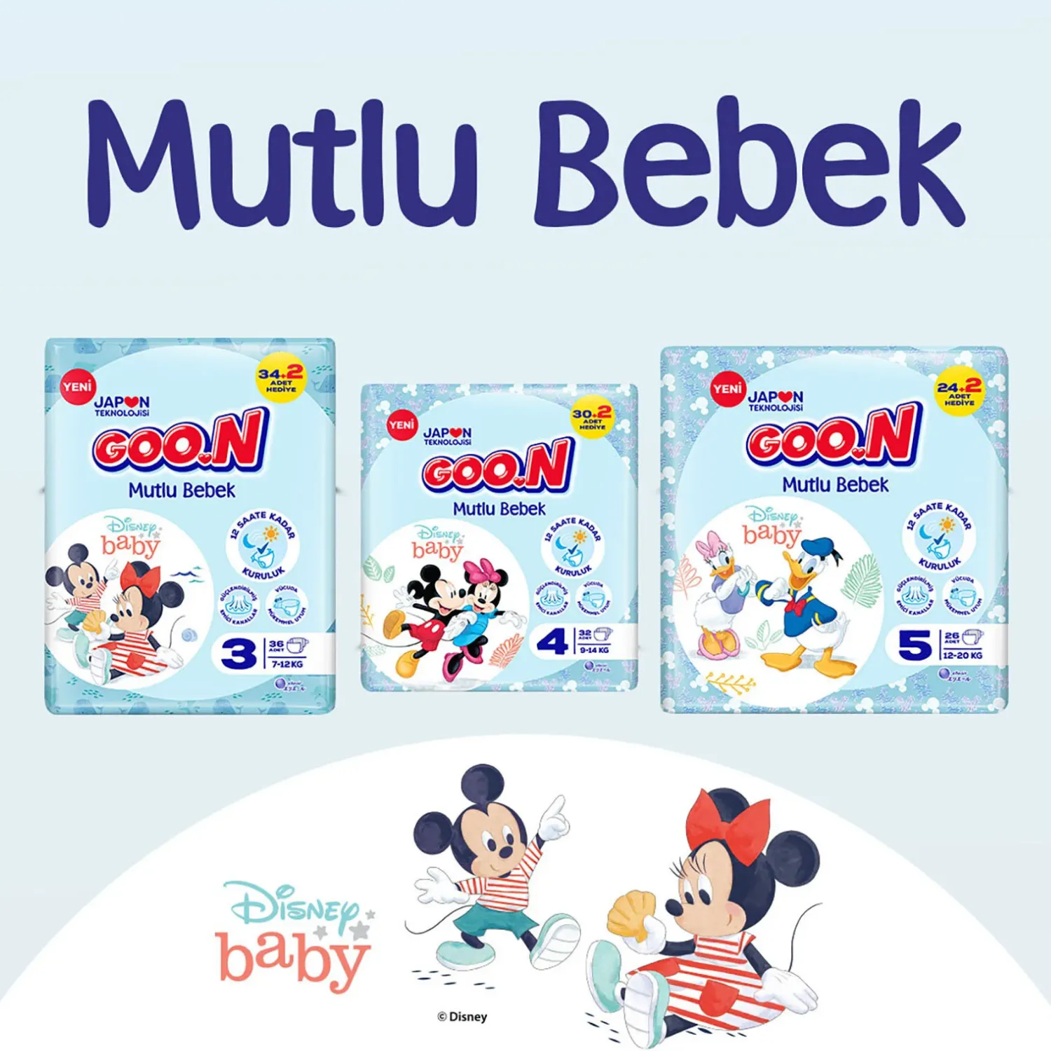 Goon Mutlu Bebek Bebek Bezi 4 Beden 9-14 Kg 100lü Aylık Fırsat Paket