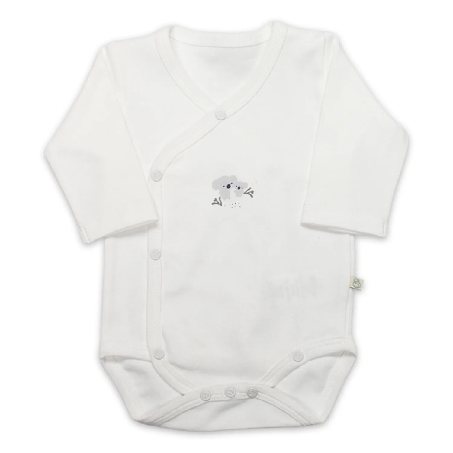 Bistyle Body Kruvaze Uzun Kol Little Koala Gri - Sarı - Ekru