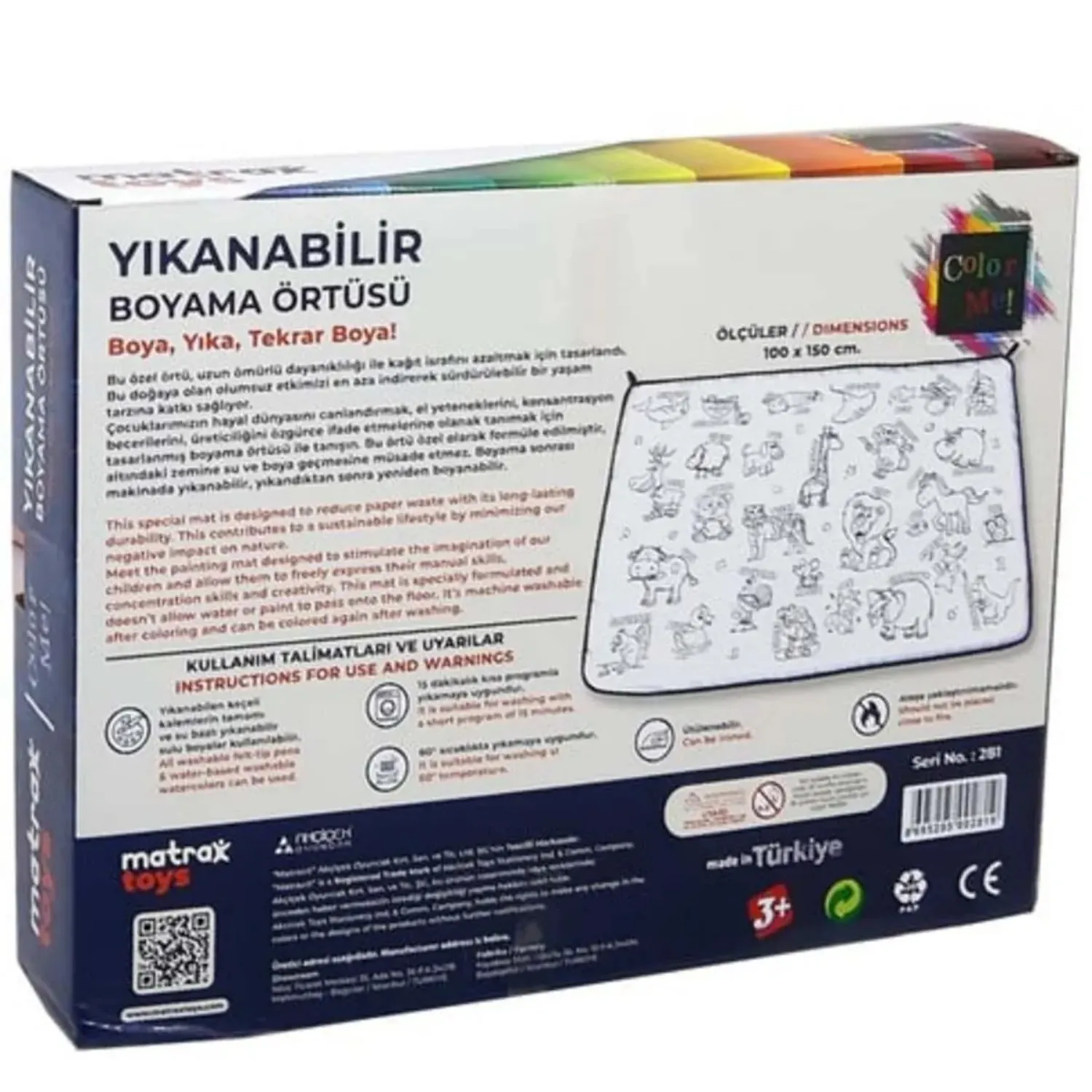 Yıkanabilir Kalemli Boya Örtüsü