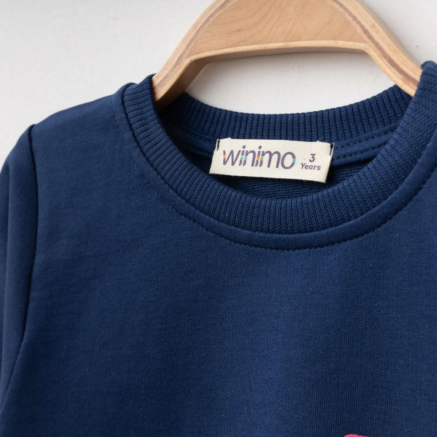 Winimo Sweatshirt Kalpli Kedi Baskılı Lacivert