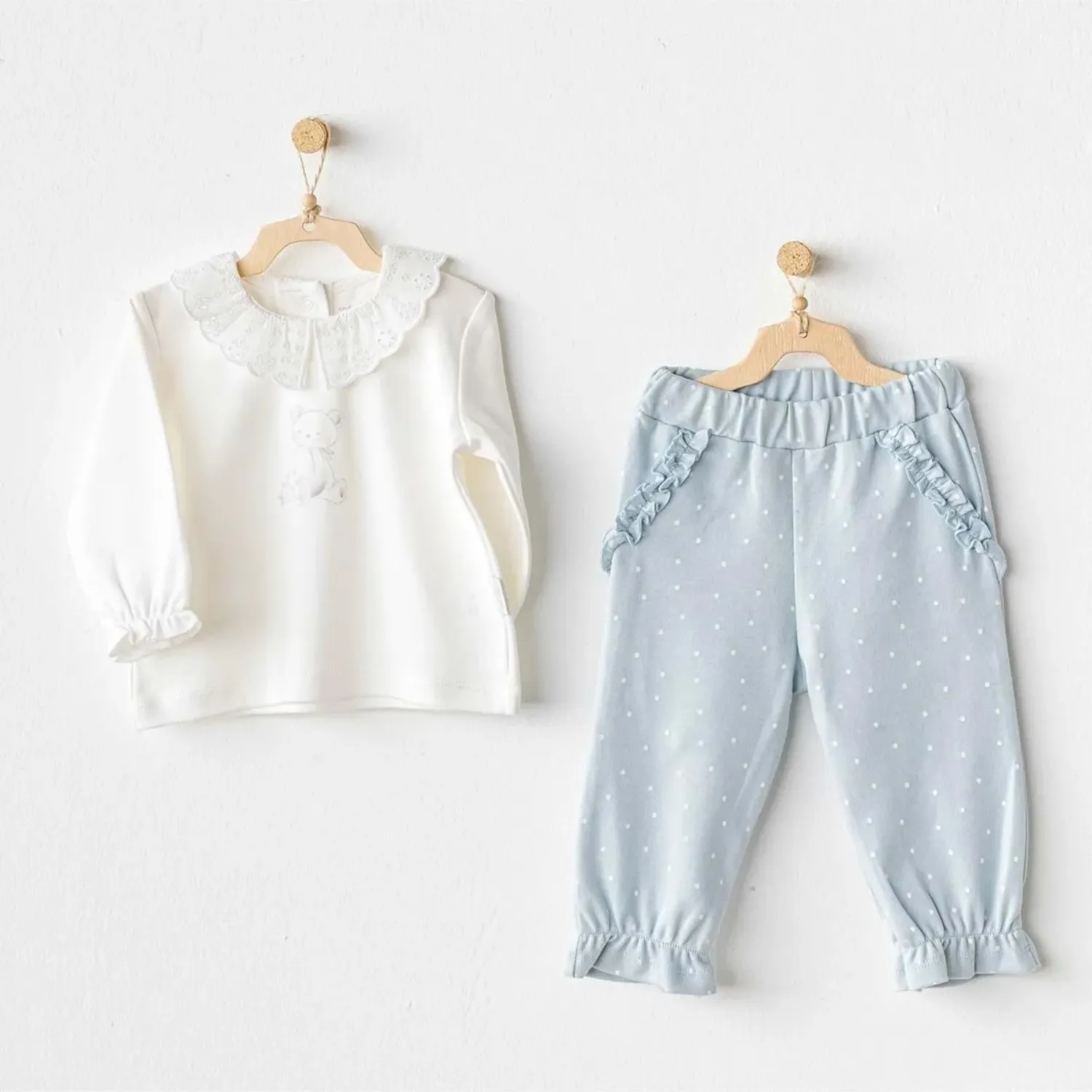 Andy Wawa 2li Takım Cuddly Bunny Bear Mavi