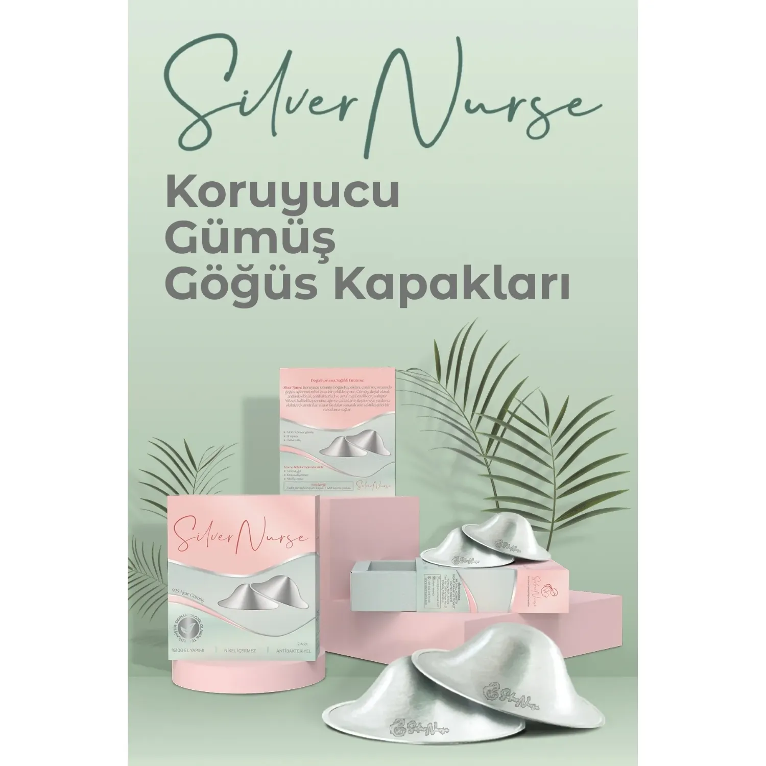 SilverNurse Koruyucu Göğüs Kapakları Gümüş 2li