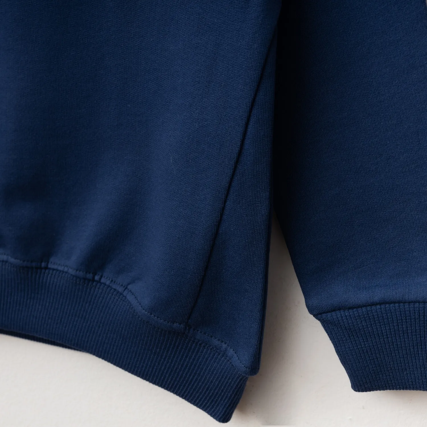 Winimo Sweatshirt Parçalı Basic Lacivert