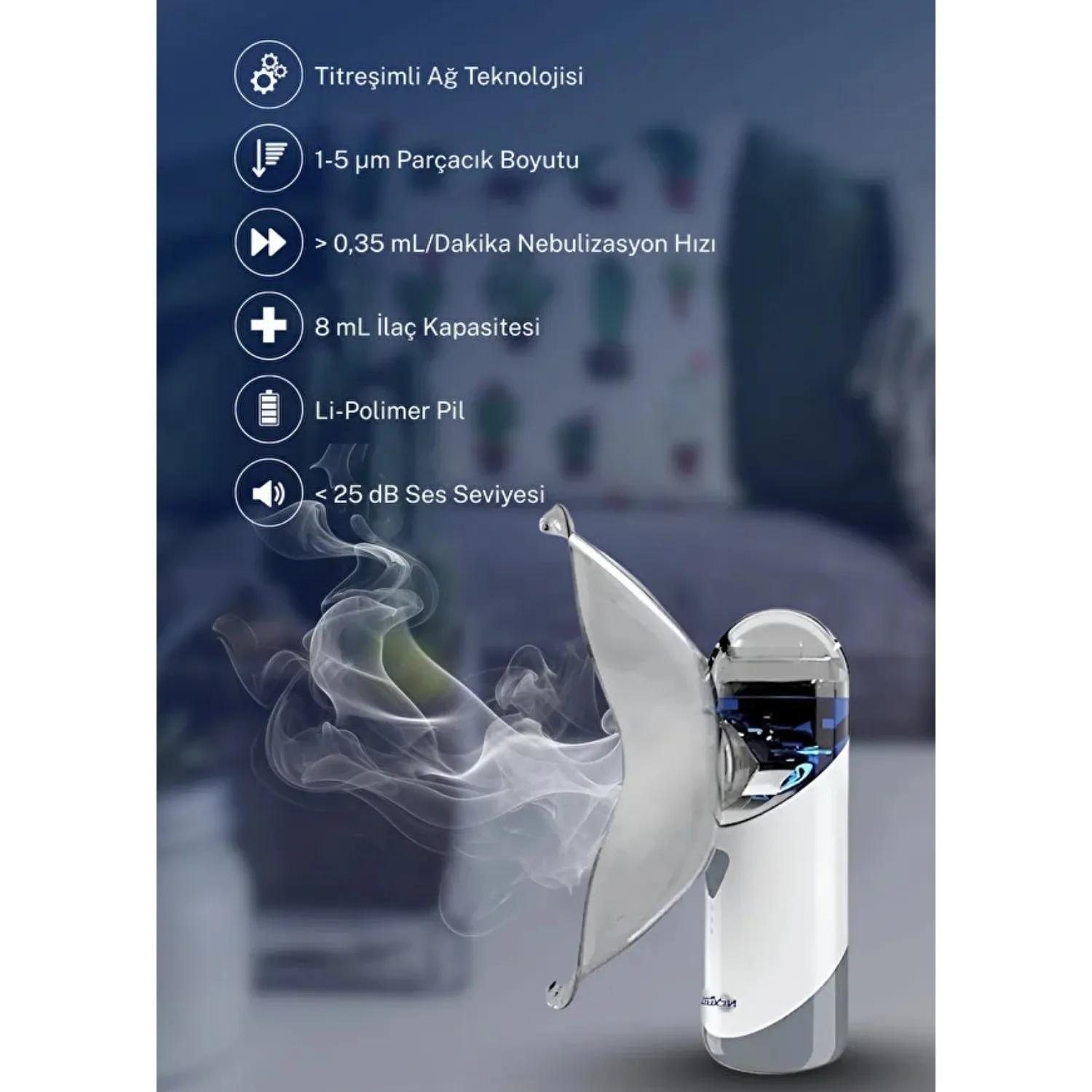 Direct Nexus Taşınabilir Mesh Nebulizatör