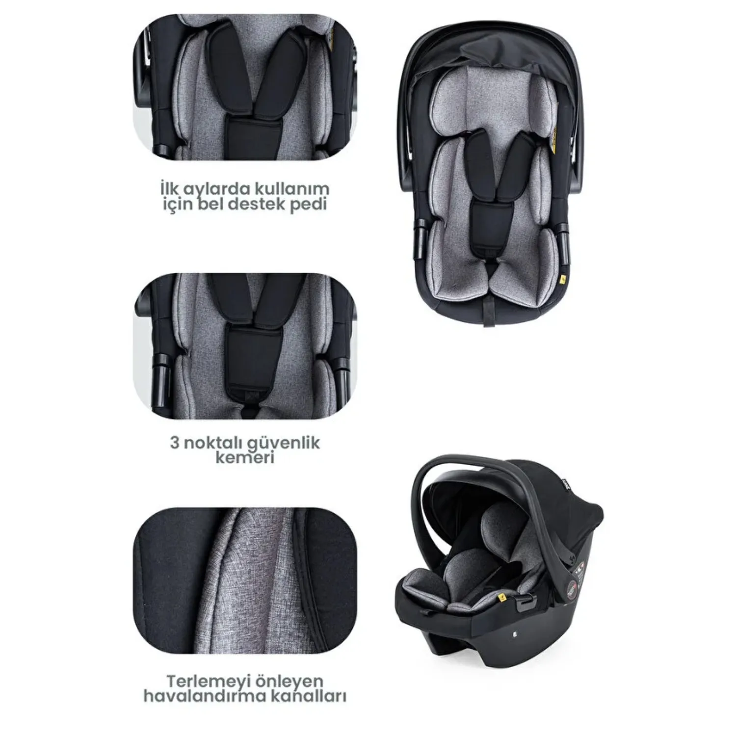 Kanz Echo Travel Sistem Bebek Arabası Siyah