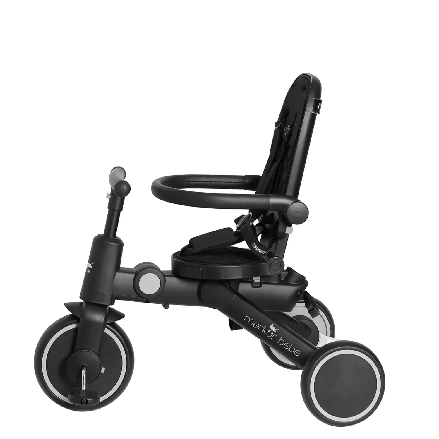 Merkür Bebe 9in1 Hawk Üç Tekerlekli Bebek ve Çocuk Bisikleti Siyah