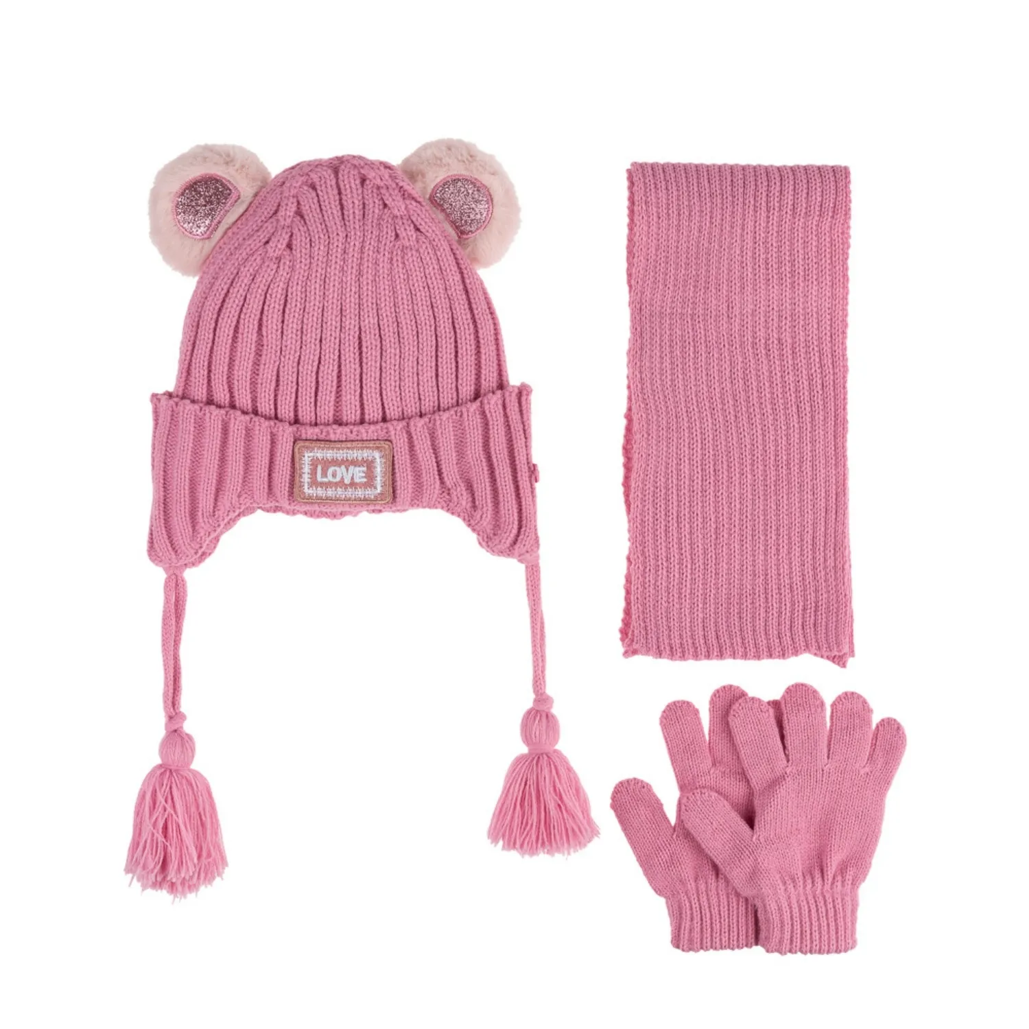 Kitti Eldiven Atkı Bere Takım 1-4Yaş Pembe Asortili