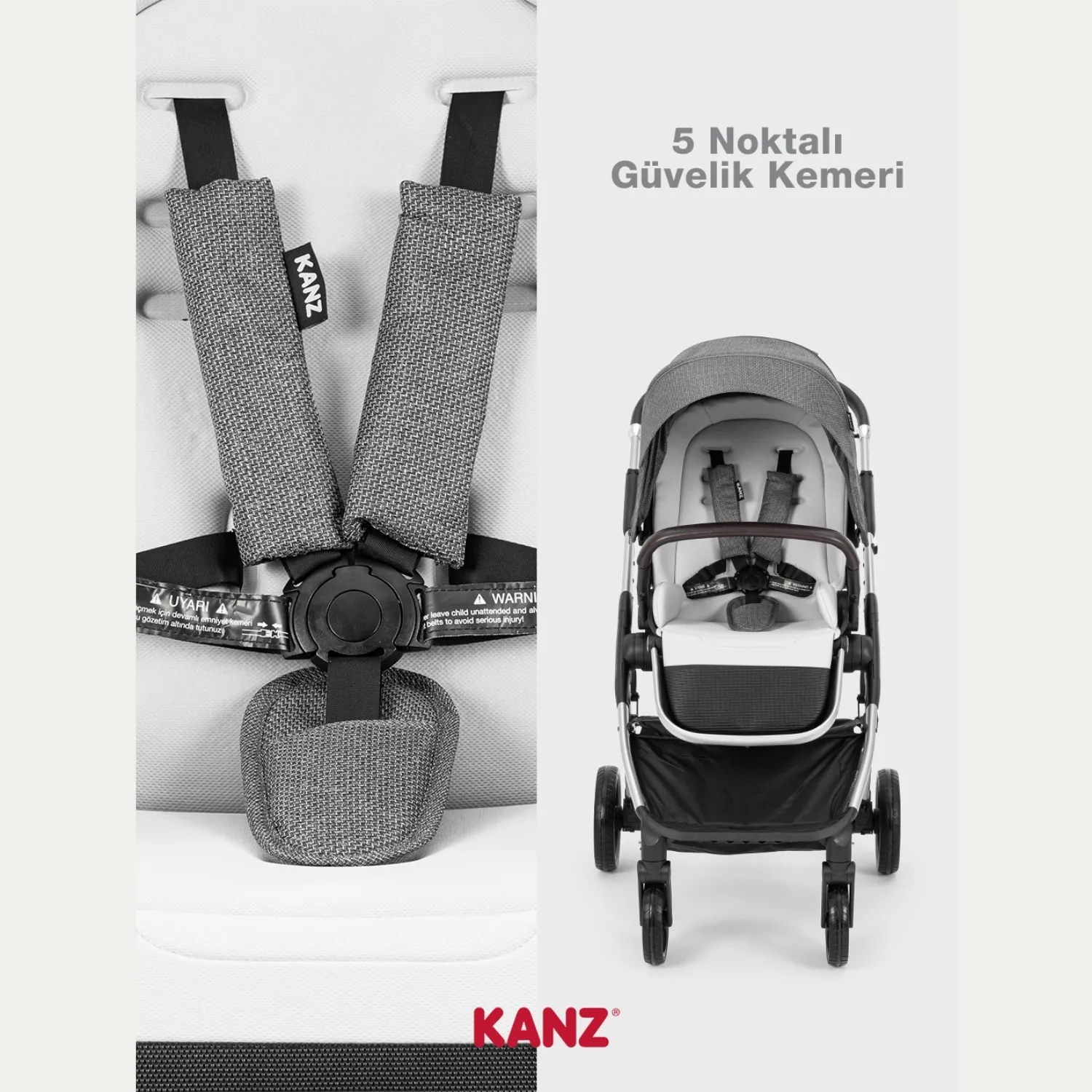 Kanz N-Go Travel Sistem Bebek Arabası Gri