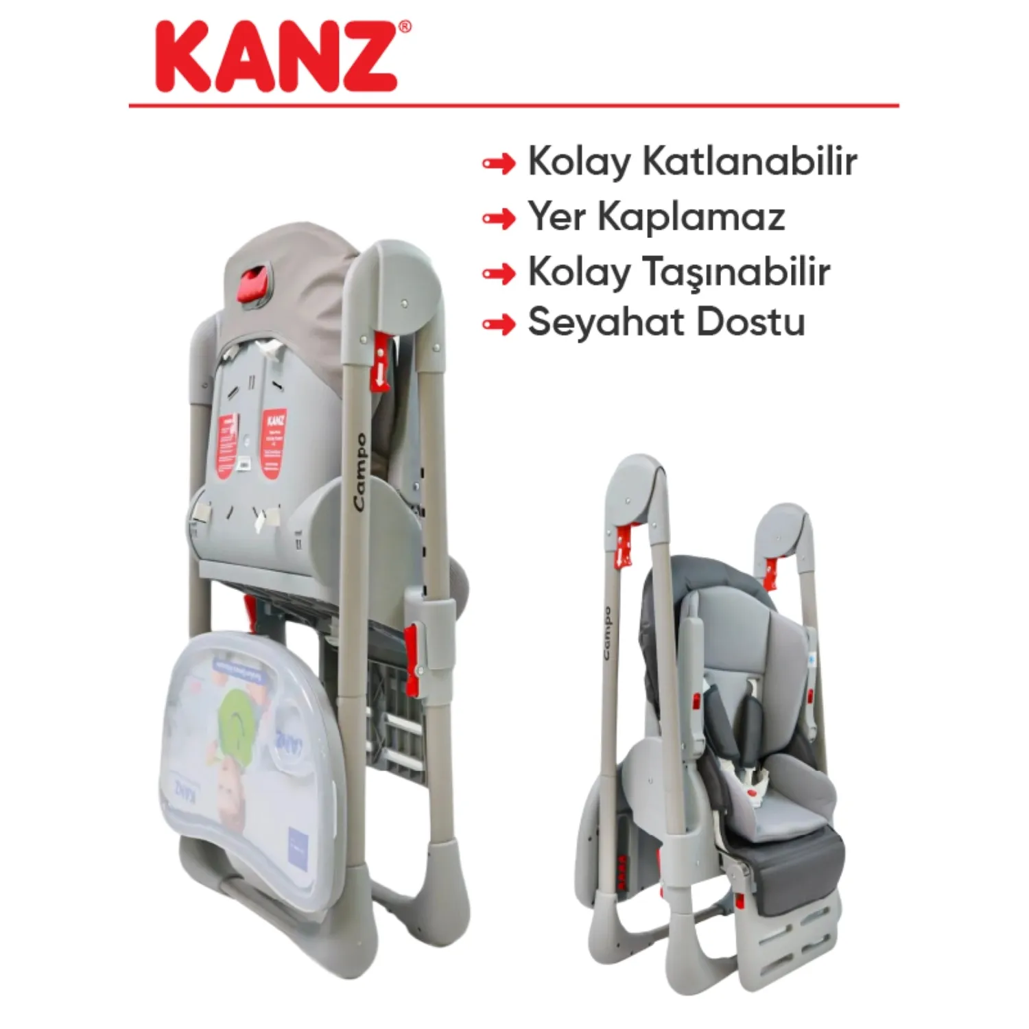 Kanz Campo Mama Sandalyesi Dark Grey