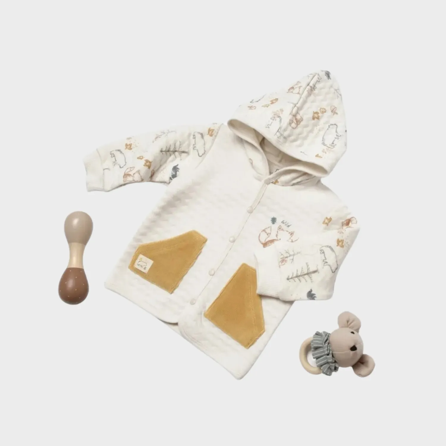 Bibaby Sweatshirt Wild Forest Cardigan Hardal - Bej