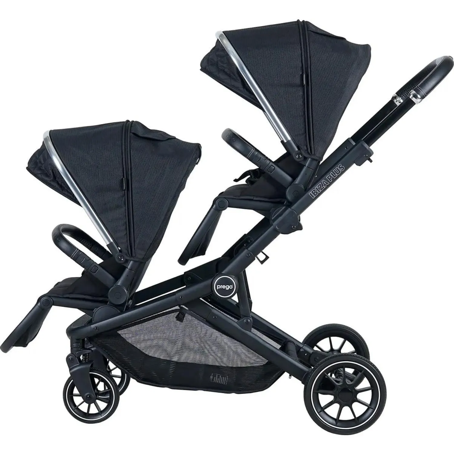 Prego 2223 Ibiza Plus Travel İkiz Bebek Arabası New Siyah