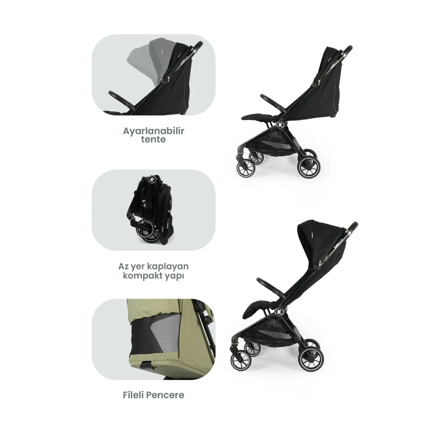 Kanz Bold Bebek Arabası Iron Black