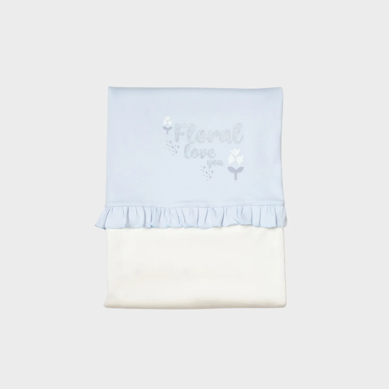 Bibaby Organik Battaniye Love Floral Ekru - Lila
