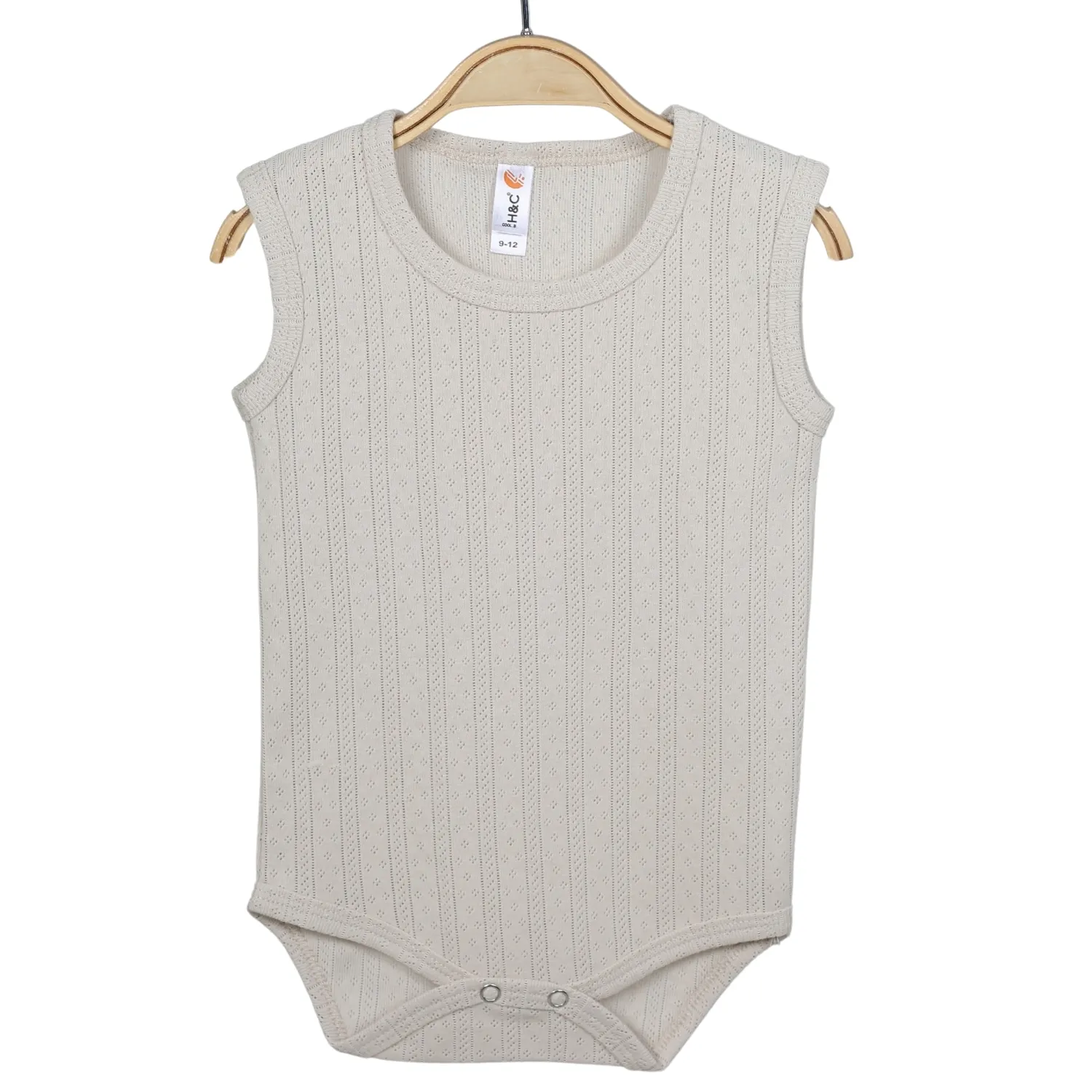 Hvc Atlet Body Jakarlı Çizgili Bej