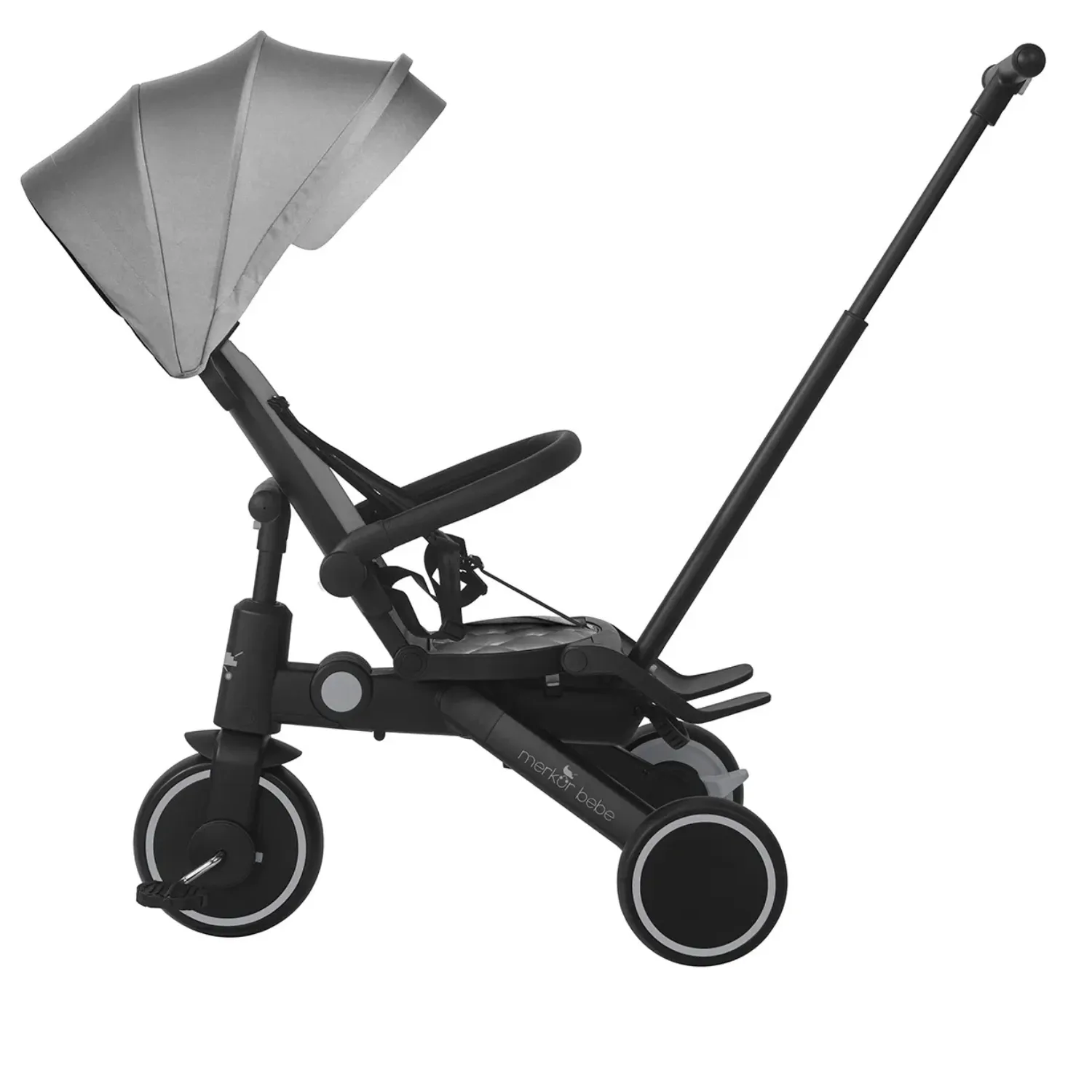Merkür Bebe 9in1 Hawk Üç Tekerlekli Bebek ve Çocuk Bisikleti Gri