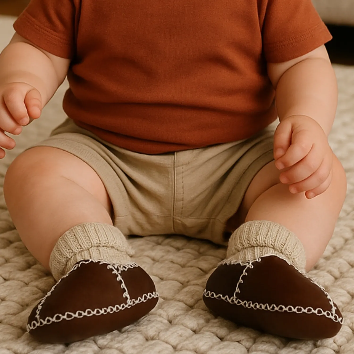 Angeltouch Bebe Patik Deri Lüx Kahverengi