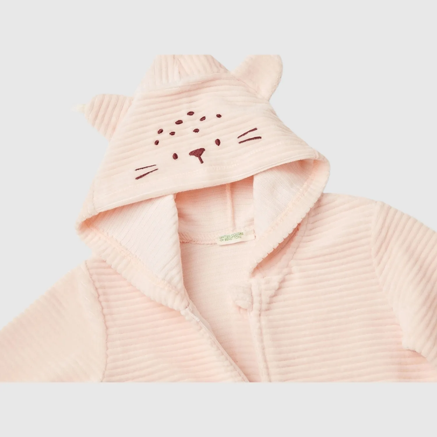 Benetton Ceket Kapüşonlu Açık Pembe