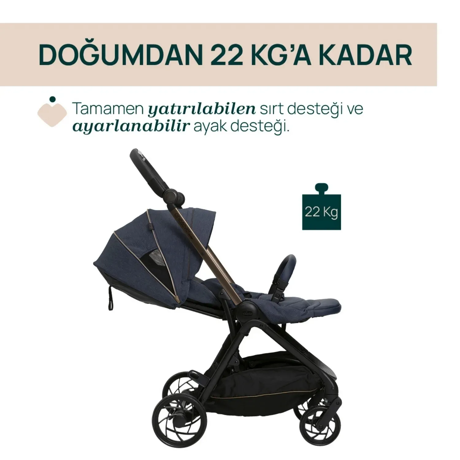 Chicco One4Ever Lounge Travel Sistem Bebek Arabası Denim Shine