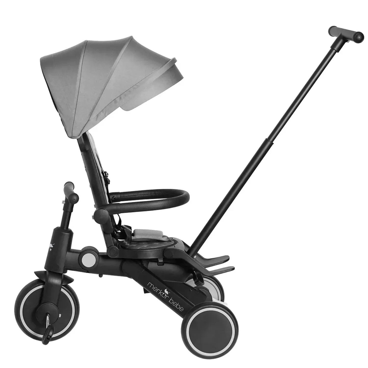Merkür Bebe 9in1 Hawk Üç Tekerlekli Bebek ve Çocuk Bisikleti Gri