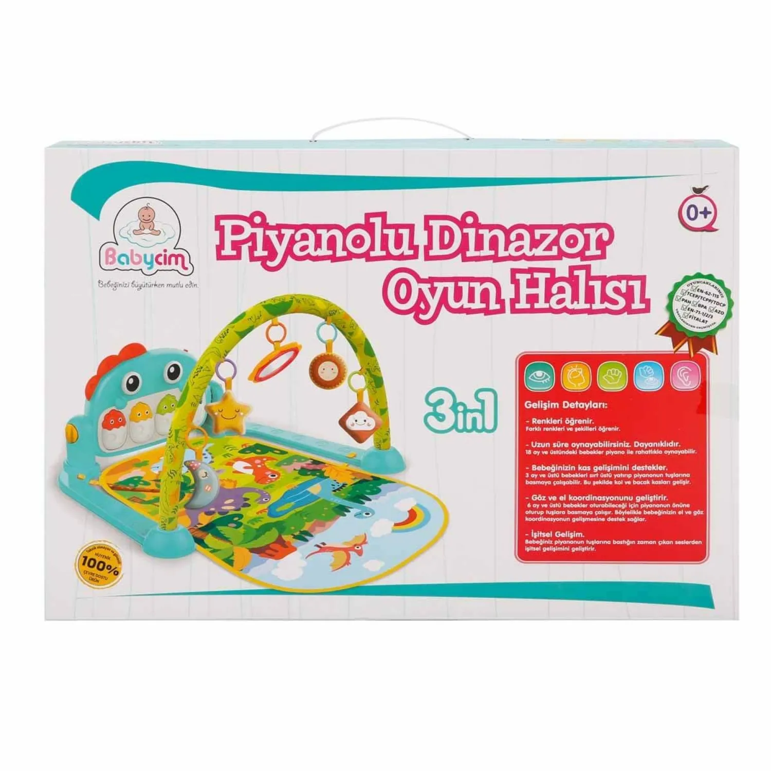 Babycim Dinozor Piyanolu Oyun Halısı