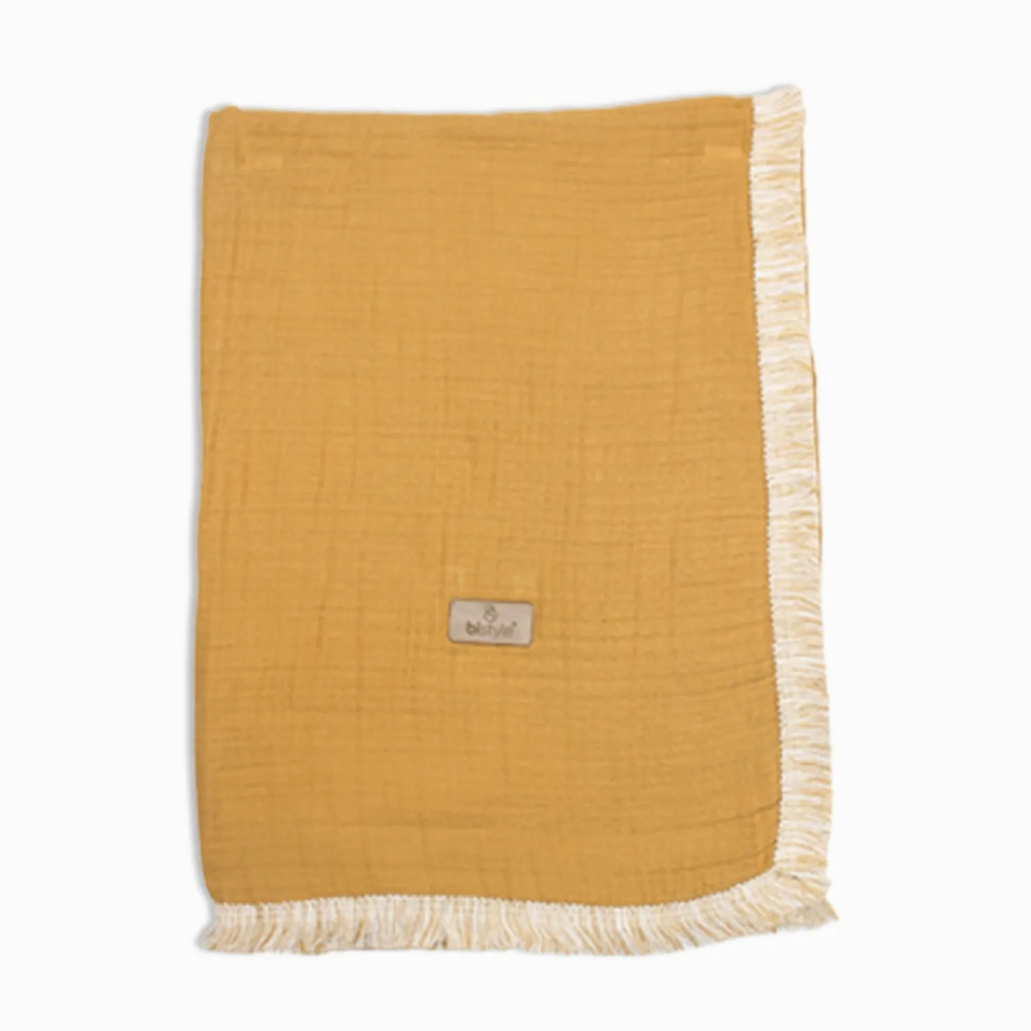 Bistyle Organik Müslin Battaniye Fistolu 80x90cm Hardal