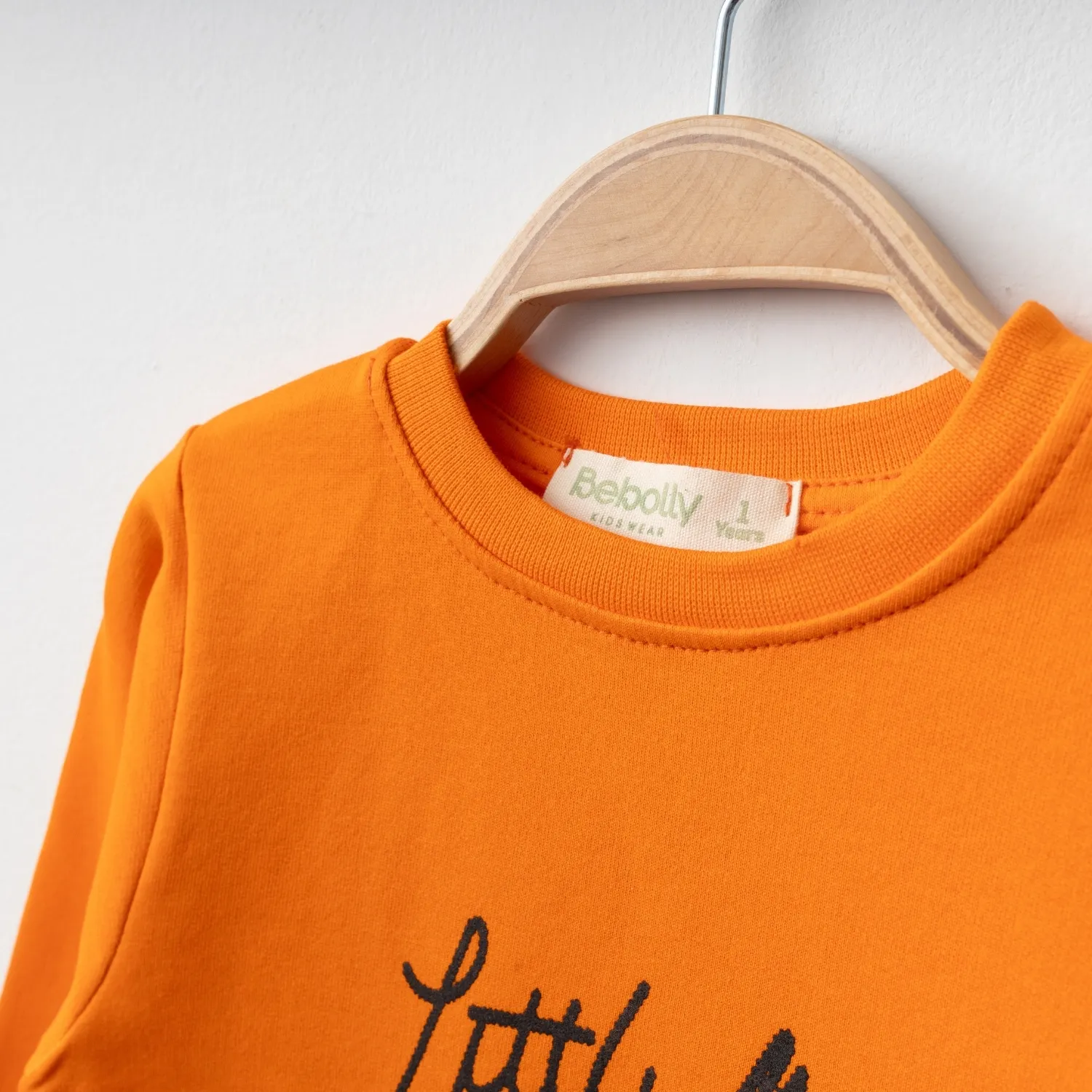 Bebolly Sweatshirt Littlimu Baskılı  Turuncu