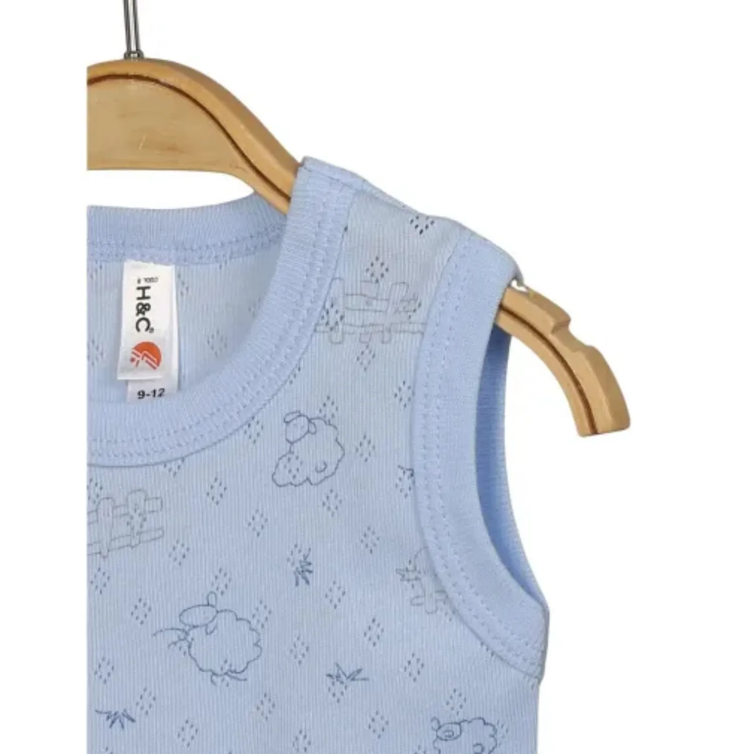 Hvc Bebek Atlet Body Jakarlı Pamuklu Kuzu Desenli Çıtçıtlı Zıbın Mavi 5'li Set Erkek Bebek