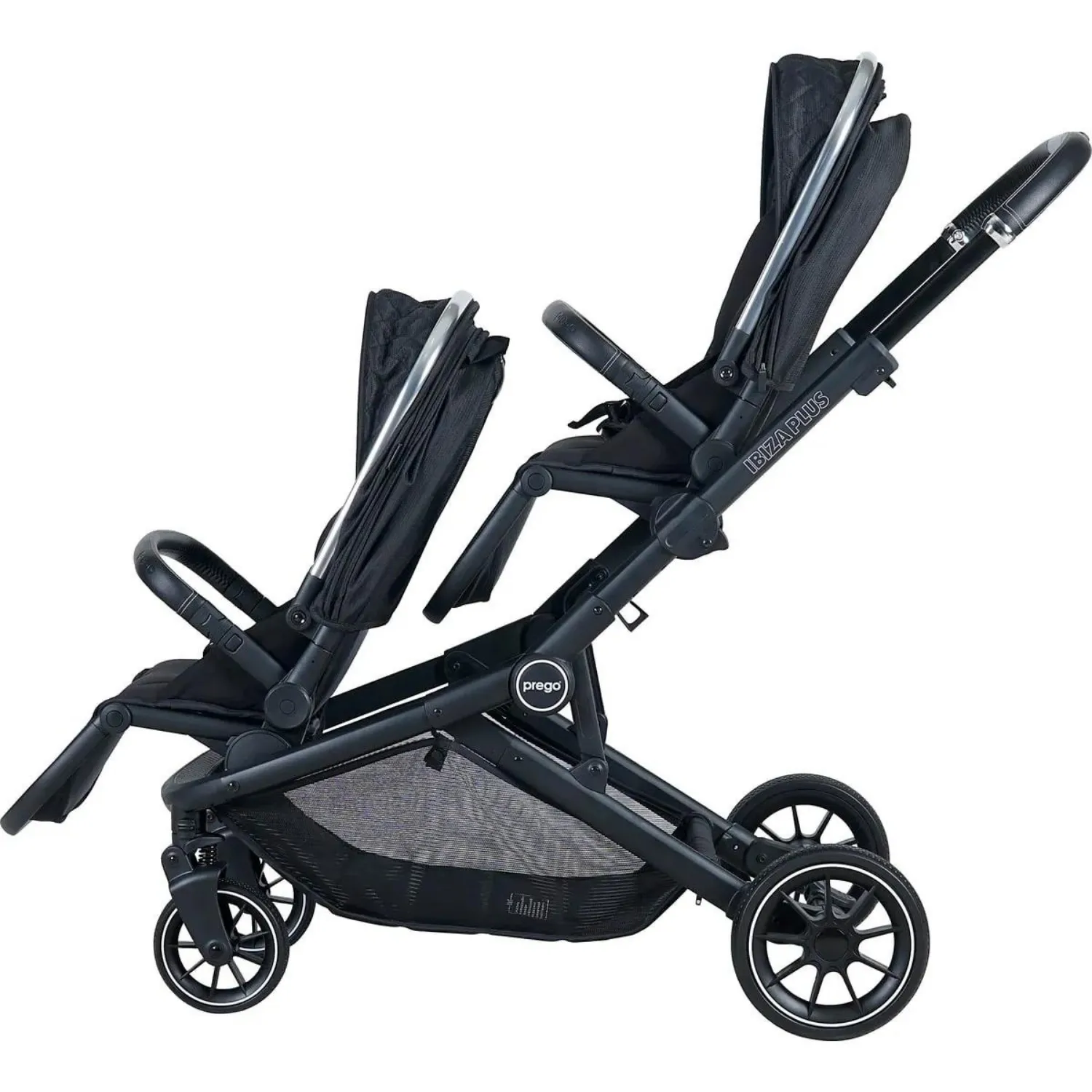 Prego 2223 Ibiza Plus Travel İkiz Bebek Arabası New Siyah